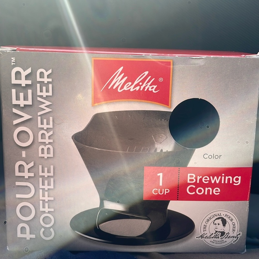 MELITTA Pour-Over Brew 1-Cup Filter Cone New in Package With Starter Paper Cones